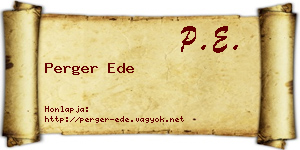 Perger Ede névjegykártya